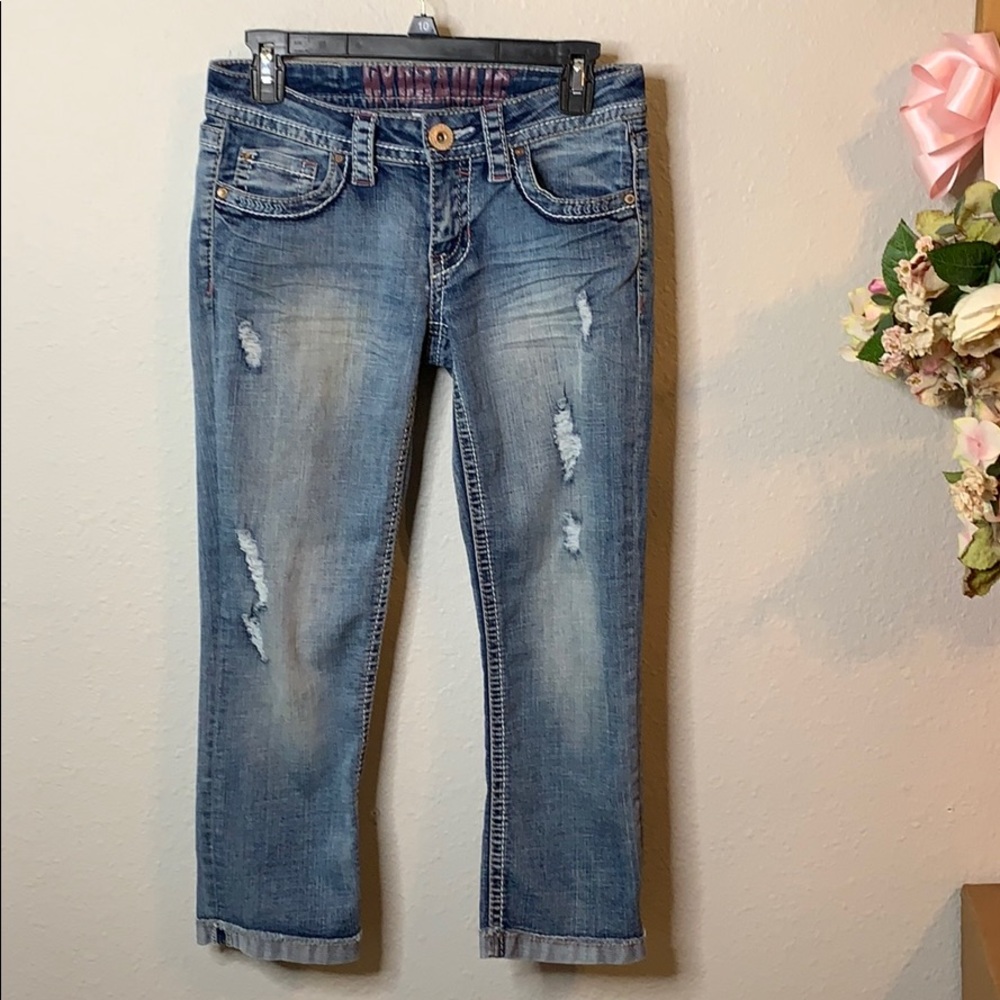 Hydraulic Bailey Distressed Crop Jeans